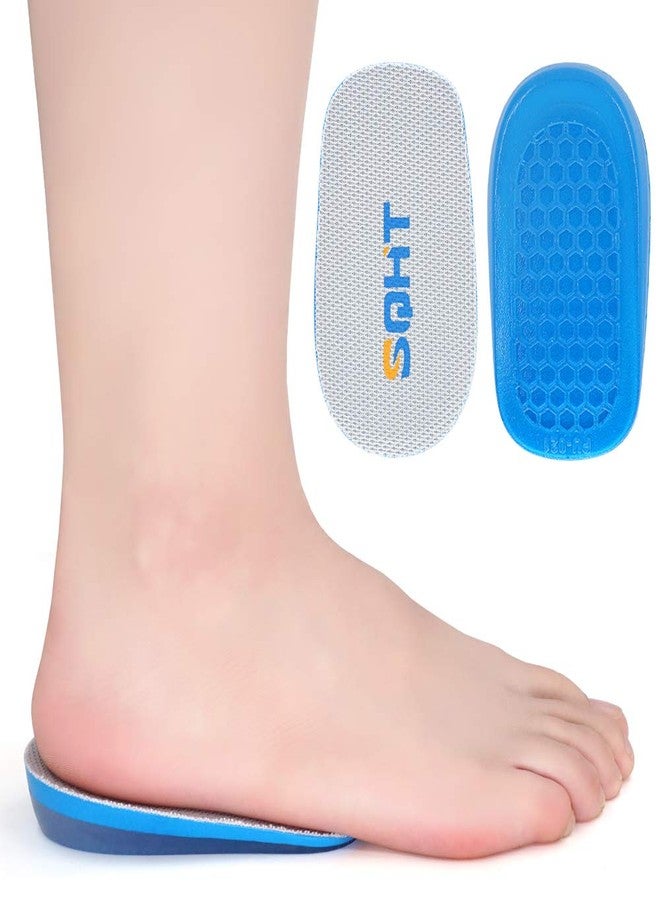 SQHT Height Increase Insoles - Heel Lift Inserts for Leg Length Discrepancies and Achilles Tendonitis, Heel Cups for Men and Women (Large (0.6" Height)) Blue&Beige - Image 1