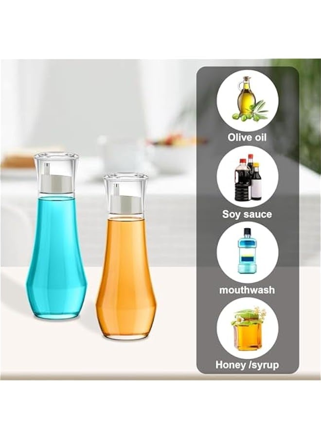بيوينتي زجاجة موزع زيت الزيتون الماس، الزيت والخل موزع للمطبخ، زجاج أنيق موزع زيت الطبخ، زجاجة حاوية غسيل الفم مع كأس الغطاء، للطاولة، من 10 أوقية - مجموعة من 2 - Image 3