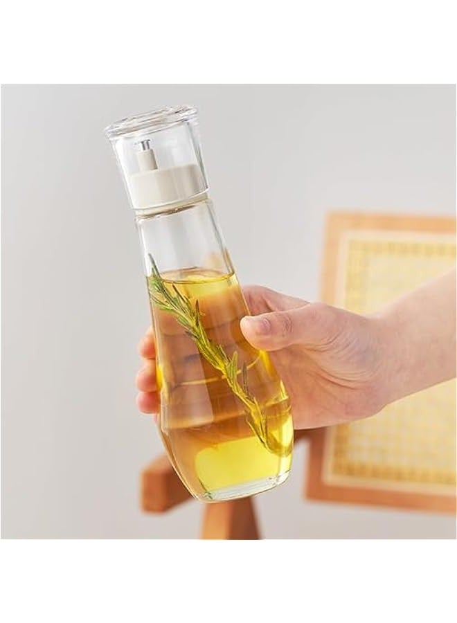 بيوينتي زجاجة موزع زيت الزيتون الماس، الزيت والخل موزع للمطبخ، زجاج أنيق موزع زيت الطبخ، زجاجة حاوية غسيل الفم مع كأس الغطاء، للطاولة، من 10 أوقية - مجموعة من 2 - Image 4