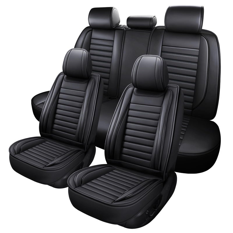 MINGBRON Car Seat Covers,Car Seat Protector Waterproof,Seat Covers Full Set, Car Seat Protectors,Automotive Seat Covers Fit for Most Cars Black - Image 1