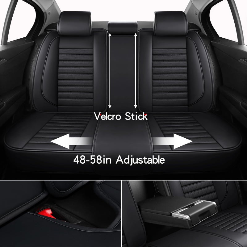 MINGBRON Car Seat Covers,Car Seat Protector Waterproof,Seat Covers Full Set, Car Seat Protectors,Automotive Seat Covers Fit for Most Cars Black - Image 5