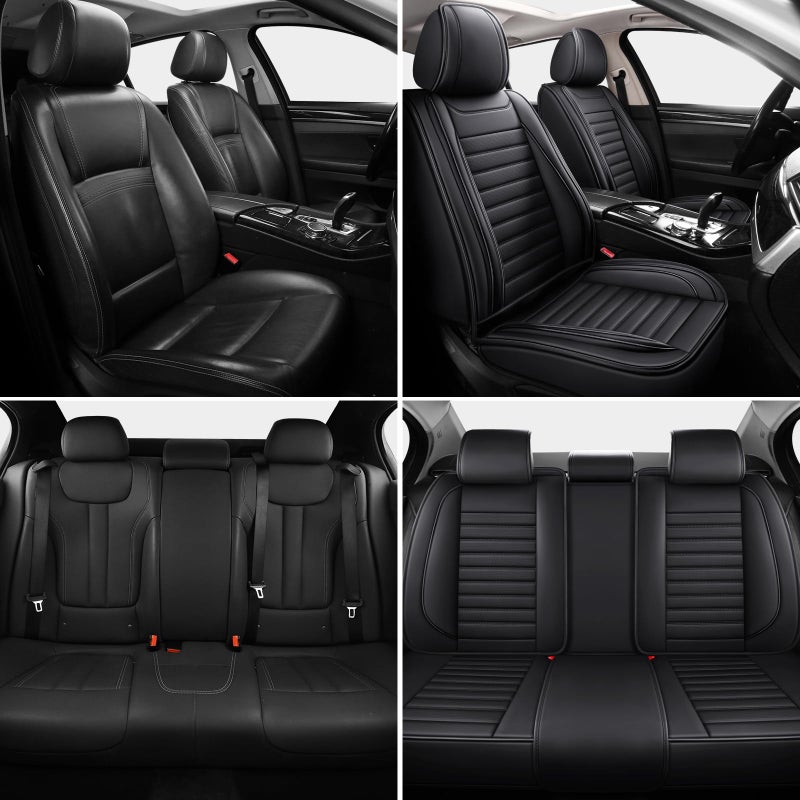 MINGBRON Car Seat Covers,Car Seat Protector Waterproof,Seat Covers Full Set, Car Seat Protectors,Automotive Seat Covers Fit for Most Cars Black - Image 4