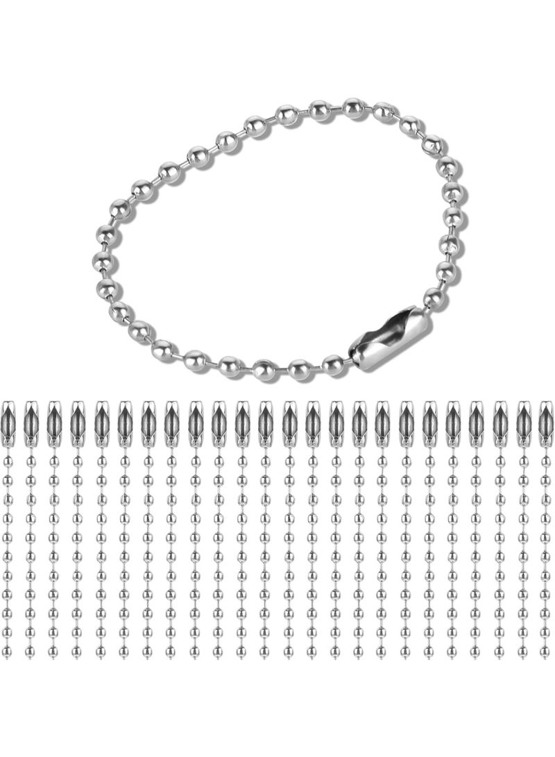 HZYH 100Pcs Ball Beads Chain Bulk, Chains with Connector for Jewelry Making, DIY for Pendant Chain Keychain Dog Tag Chain, Hanging Decoration - Image 1
