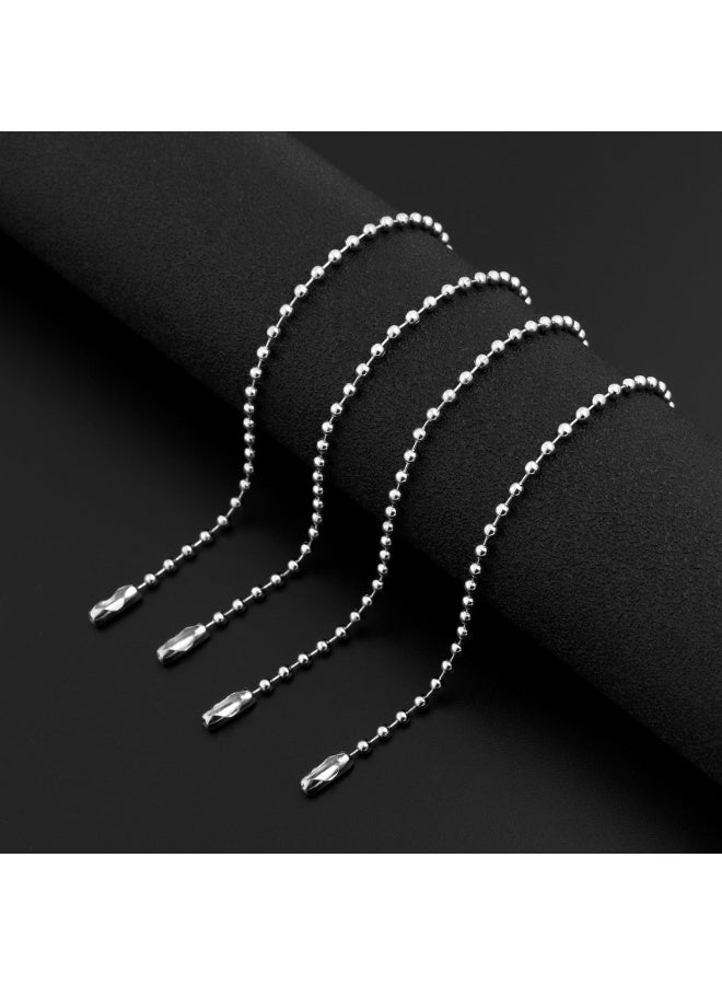 HZYH 100Pcs Ball Beads Chain Bulk, Chains with Connector for Jewelry Making, DIY for Pendant Chain Keychain Dog Tag Chain, Hanging Decoration - Image 5