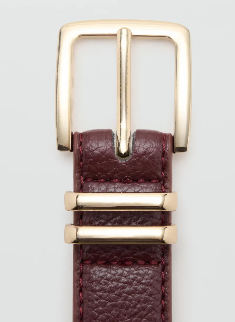 Mango 78-BURDEOS Square Buckle Belt for Women | Best Price UAE