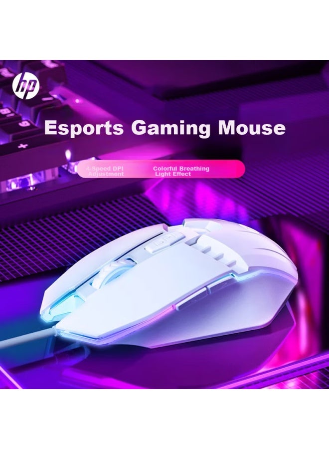 Hp ماوس ألعاب سلكي، ماوس E-sports مضاء خلفيًا، ماوس ألعاب Usb للمكتب، كمبيوتر مكتبي، كمبيوتر محمول، LoL، Pubg، مقاهي الإنترنت - Image 2