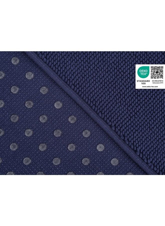 Cotton Paradise Bath Rug for Bathroom, 20x34 inch 100% Cotton Non Slip Bath Mat Rug, Soft Absorbent Machine Washable, Navy Blue Bath Rug  - Image 4