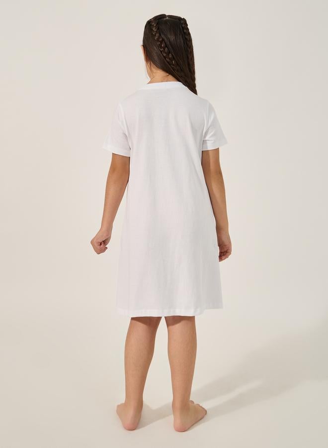 Styli Graphic Print Short Sleeve Nightdress - Image 4