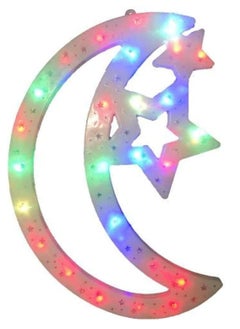Generic Ramadan decorations, large crescent and star, white LED  - Image 1