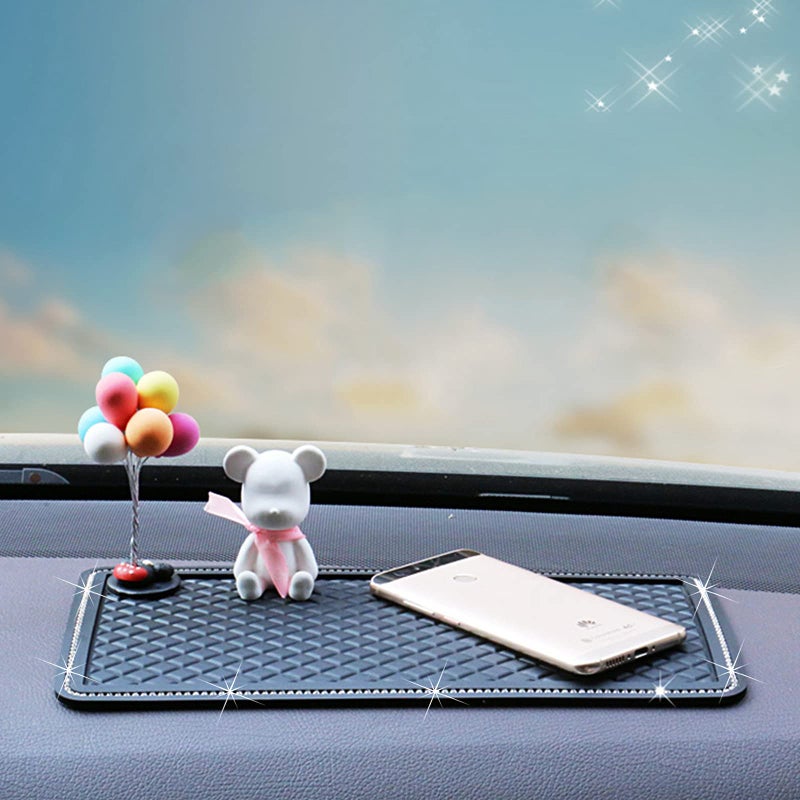 DBlosp Anti-Slip Car Dash Grip Pad For Cell Phone  Keychains  Sun Glasses Stand New Handmade Crystal Rhinestone Mat For Navigation Cell Phone 11.5 X 6 Inch (Black) - Image 5