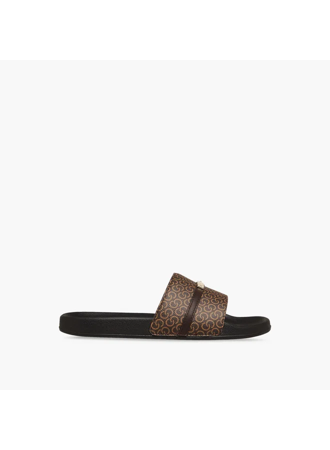 Celeste Women's Monogram Print Slip-On Slides