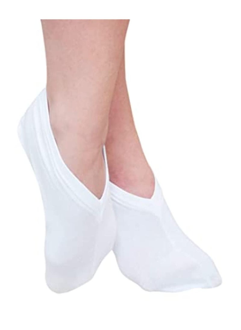 SYOSI - Premium Cotton Spandex Cosmetic Moisturizing Natural Therapy Socks for Dry Feet Healing and Beauty, Spa Socks for Dry Feet, Moisture Enhancing Socks for Women and Men White 2 Pairs - Image 1
