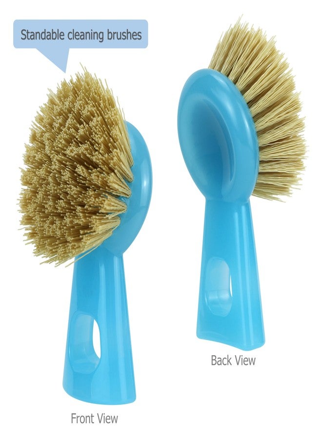 EIKS 2 Pack Cleaning Brushes with Nylon Fibre Bristle for Cleaning Pan Pot Dish Sink Stoves, Multipurpose for Home Kitchen Bathroom Usage - Image 3