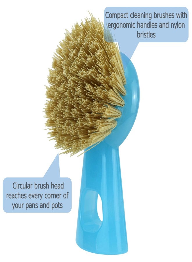 EIKS 2 Pack Cleaning Brushes with Nylon Fibre Bristle for Cleaning Pan Pot Dish Sink Stoves, Multipurpose for Home Kitchen Bathroom Usage - Image 4