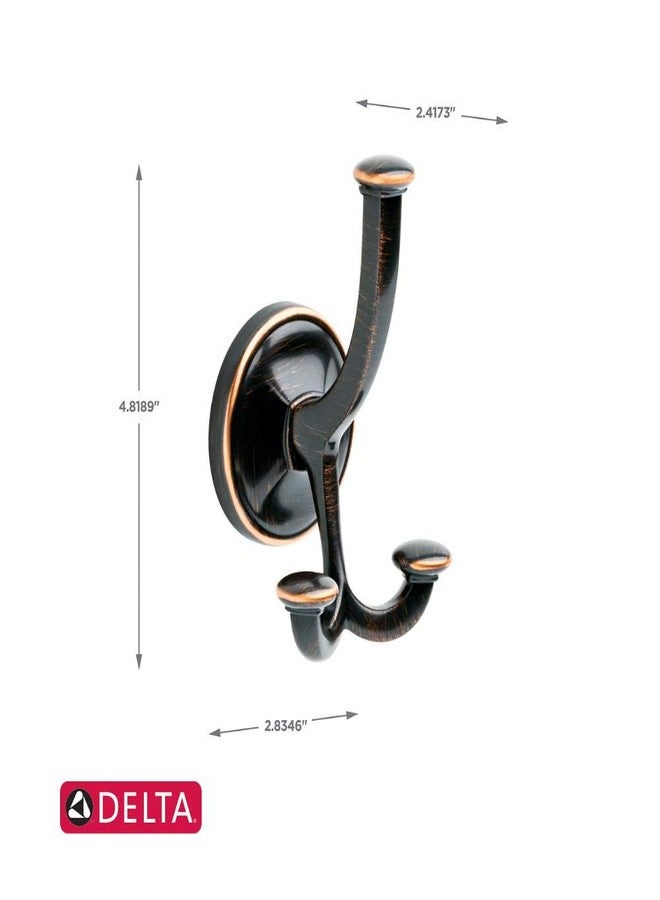 Delta Portman Triple Towel Hook in Venetian Bronze with Copper Reveal - Image 5