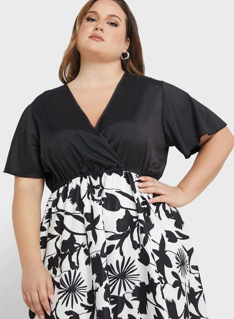 Ella Plus Floral Print Midi Dress