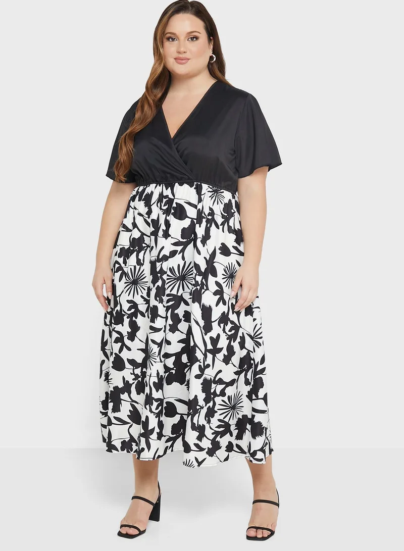 Ella Plus Floral Print Midi Dress