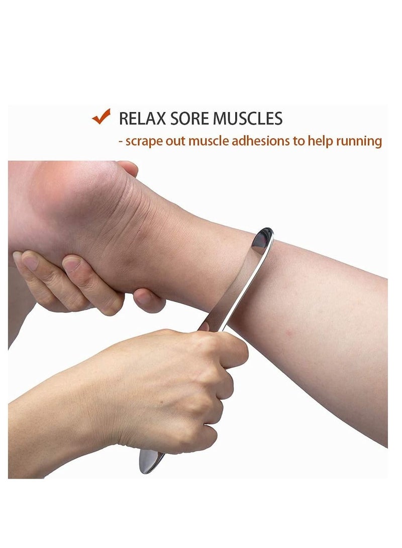 Excefore Stainless Steel Scraping Tool, Used For Soft Tissue Scraping, Massage Tool, Physical Therapy, Used To Relax Soft Tissue, Reduce Head, Neck, And Back Pain - Image 2