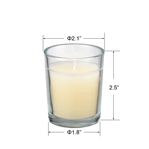 flamecan 24 Pack Clear Glass Filled Ivory Votive Candles. Unscented Votive Candles for Home Décor Spa Weddings Birthdays Holidays Party - Image 2