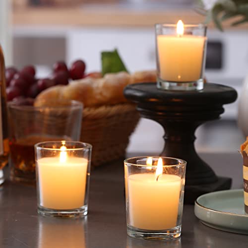 flamecan 24 Pack Clear Glass Filled Ivory Votive Candles. Unscented Votive Candles for Home Décor Spa Weddings Birthdays Holidays Party - Image 5