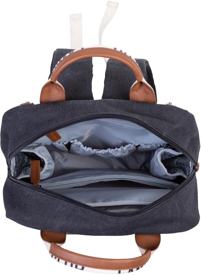 CHILDHOME Childhome, Family Bag Club Changing Backpack, Large Capacity, Multifunctional, 11 Compartments, Isothermal Pockets, Trolley Suitcase, Pushchair Attachment, 20.5 L, Black  - Image 4
