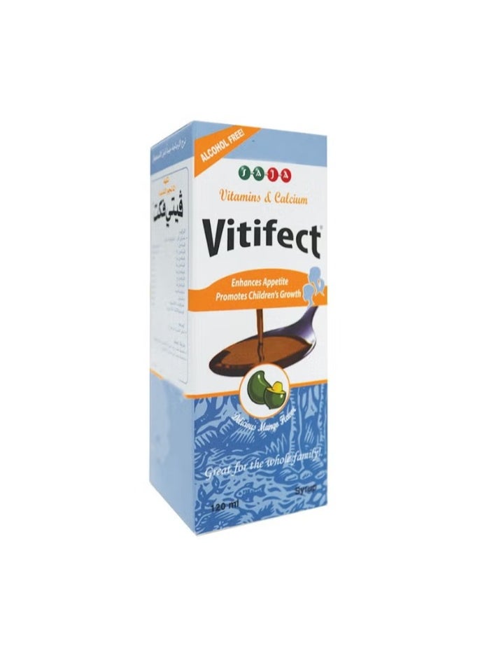 SAJA Pharmaceuticals Vitifect Multivitamin and Calcium Syrup For Children and Adults 120ml  - Image 2