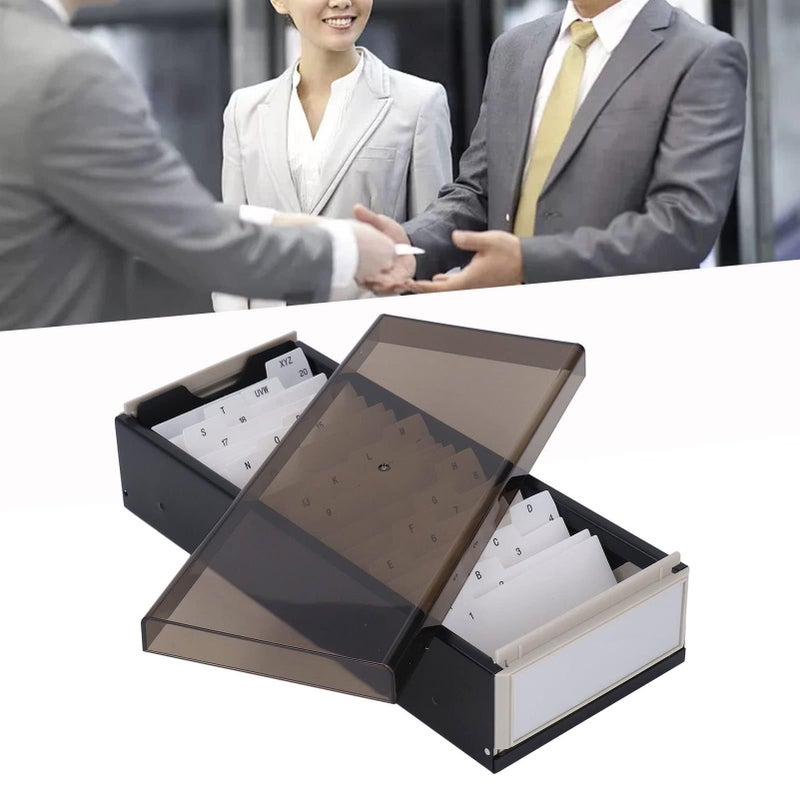 Desk Business Card Holder Organizer for 800 Cards with Dividers AZ Tabs Black - Image 5