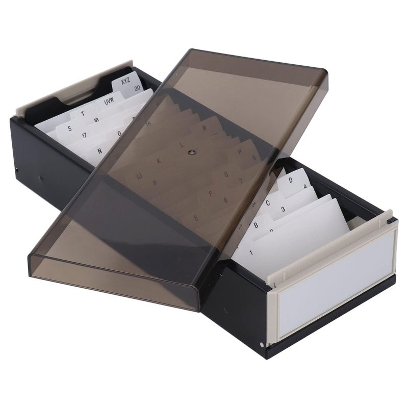 Desk Business Card Holder Organizer for 800 Cards with Dividers AZ Tabs Black - Image 2