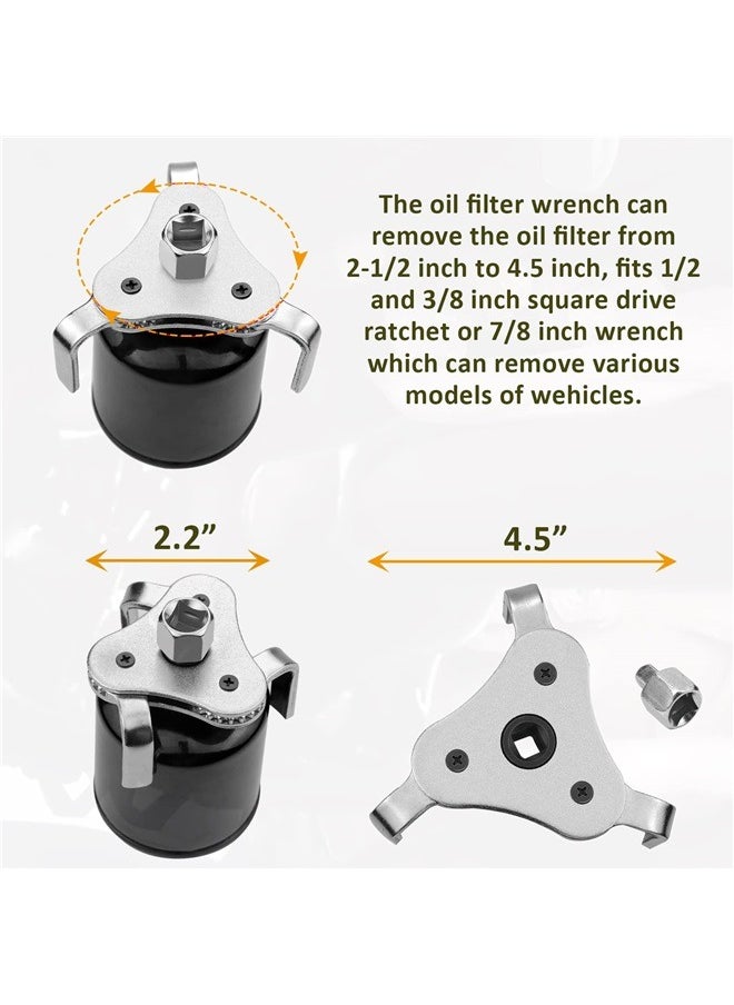 Generic Universal Adjustable Oil Filter Wrench From Jaws Oil Filter Wrench Tool Set Remover Socket (Silver)  - Image 2
