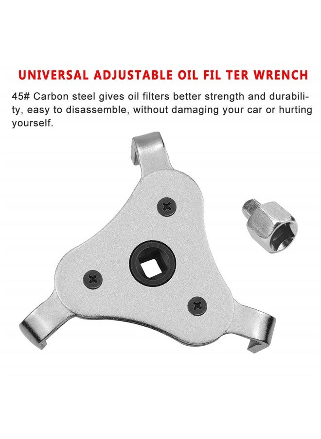 Generic Universal Adjustable Oil Filter Wrench From Jaws Oil Filter Wrench Tool Set Remover Socket (Silver)  - Image 5