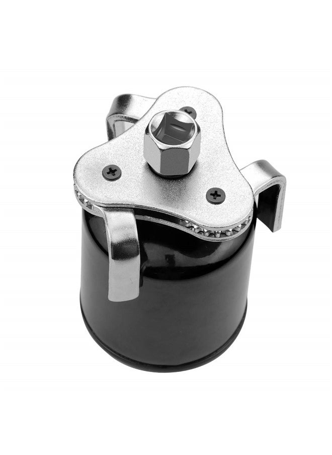 Universal Adjustable Oil Filter Wrench From Jaws Oil Filter Wrench Tool Set Remover Socket (Silver)