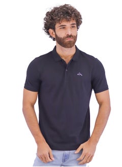 GIORDANO Men's Embroidery Solid Polo - Black  - Image 1