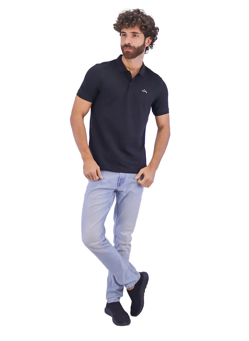 GIORDANO Men's Embroidery Solid Polo - Black