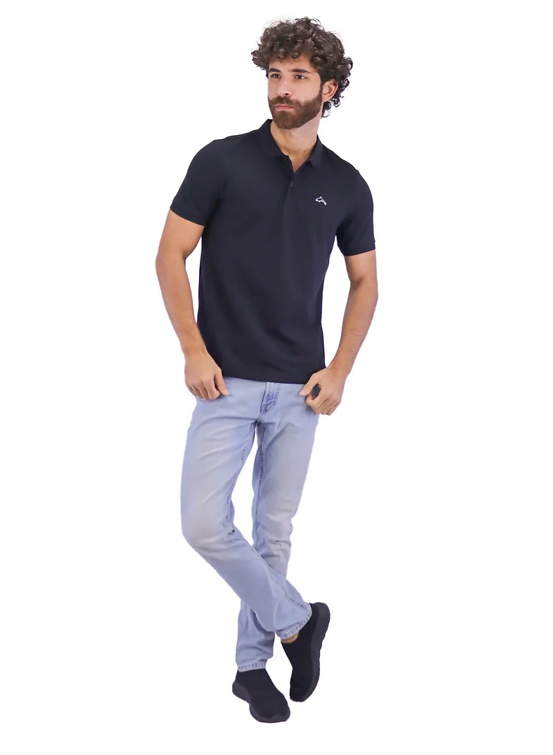 جيوردانو بولو رجالي مطرز سادة - أسود