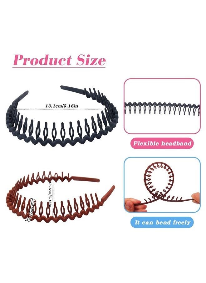 Yeshan - Plastic Teeth Headbands, Wavy Headbands with combs Non-slip Thin Hair bands for Women Girls Hair,Pack of 6 - Image 1