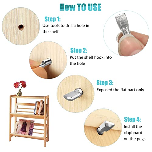 Cerpourt 100 Pcs Shelf Pins, 5mm Spoon Shape Nickel Plated Shelf Support Pegs for Bookshelves, Cabinets & Closet - Image 4