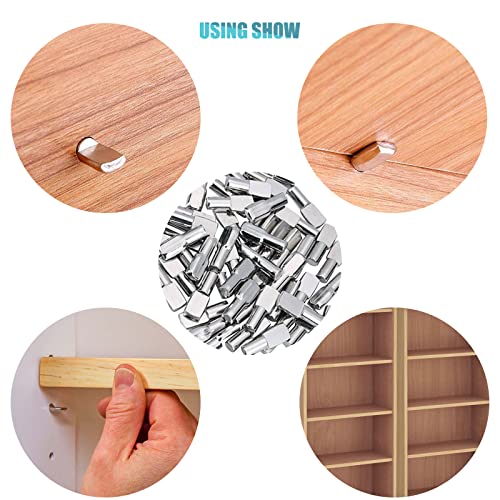 Cerpourt 100 Pcs Shelf Pins, 5mm Spoon Shape Nickel Plated Shelf Support Pegs for Bookshelves, Cabinets & Closet - Image 3