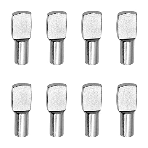 Cerpourt 100 Pcs Shelf Pins, 5mm Spoon Shape Nickel Plated Shelf Support Pegs for Bookshelves, Cabinets & Closet - Image 1
