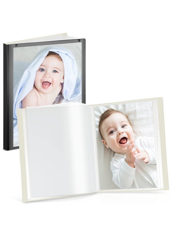 Cranbury Small Photo Album 5X7 (Black) 2 Pack Plastic Photo Book Each Shows 48 Pictures Mini Picture Binder With Customizable Album Cover Baby Photo Albums With 5 X 7 Photo Sleeves - Image 1