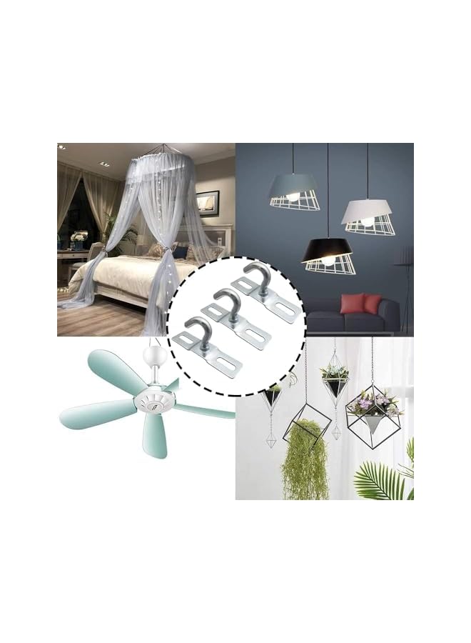 S-TOP 3 Pcs Ceiling Hook Metal Plate Mount Hanger Holder for Wall Light and Ceiling Fixture Space-Saving Mounting Plate - Image 2