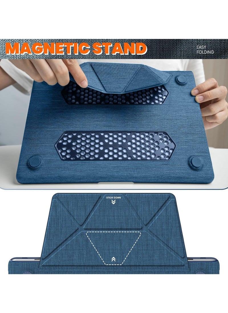 Cace for MacBook Air 13.6 inch (2024/2022) (M2 A2681/M3 A3113),Heat Dissipation Anti-Fall Laptop Case with Stand Function,Cooling Anti-Friction Protective Cover