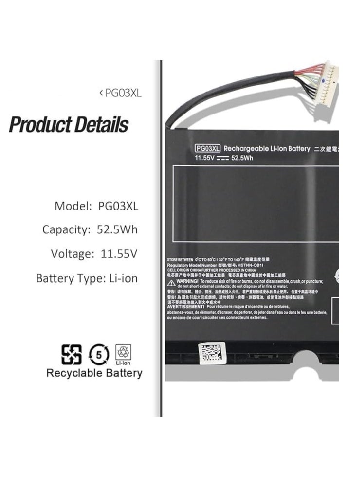 erorex - Laptop Battery for HP Pavilion Gaming 15-dk0xxx 15-dk1xxx 15-dk2xxx 15-ec0xxx 15-ec1xxx 15-ec2xxx 16-a0xxx 15-dk0015la 15-dk0001la 15-dk0007ng HSTNN-DB9G L48430-2B2 - Image 1