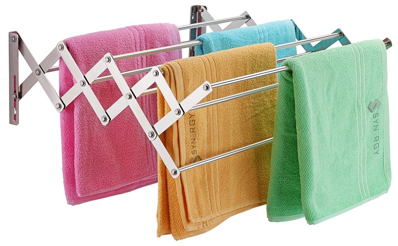 Synergy - 9 Rods - Premium Heavy Duty Stainless Steel Clothes Drying Stand Wall Mounted | Cloth Hanging Stand | Clothes Drying Stand for Balcony | Foldable Cloth Hanger for Drying [SY-CS6] - Image 1