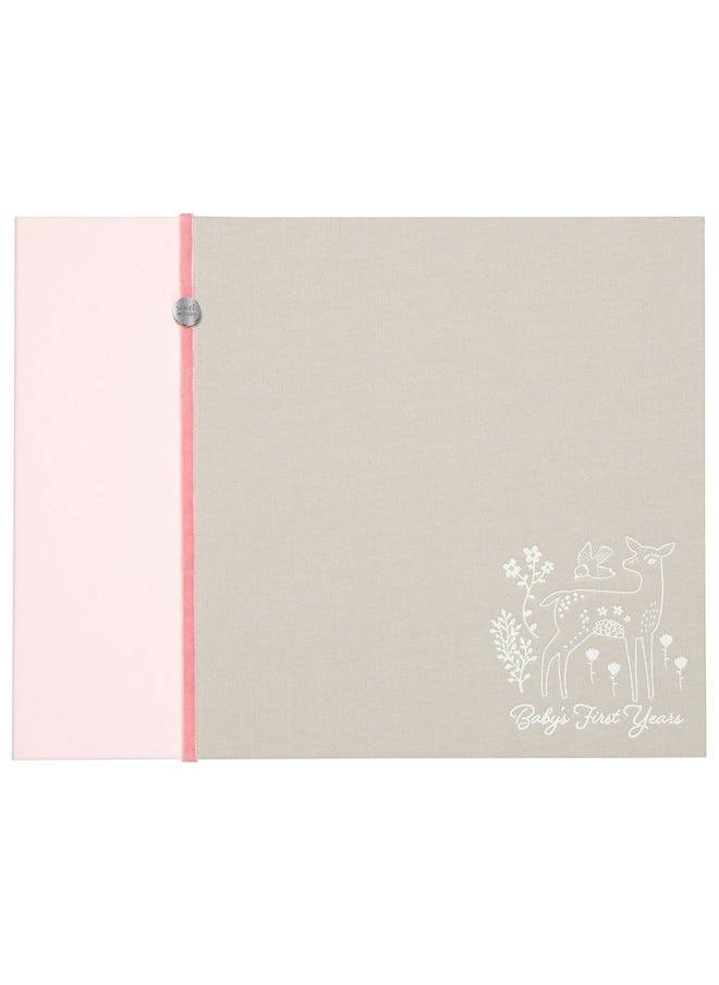 C.R. Gibson C.R. Gibson Pink Deer Baby's First Year Memory Book, 12.5" W x 9.75" H, 64 Pages  - Image 1