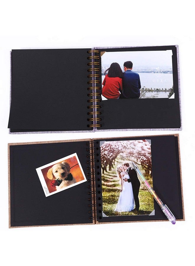 enyuwlcm Linen Hardcover Small Scrapbook With Black Pages 4 X 6 Handmade Photo Album Diy Album Book Suitable For School Kids Girl 40 Pages Pink - Image 5