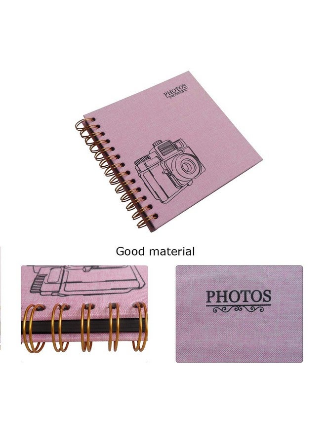enyuwlcm Linen Hardcover Small Scrapbook With Black Pages 4 X 6 Handmade Photo Album Diy Album Book Suitable For School Kids Girl 40 Pages Pink - Image 4