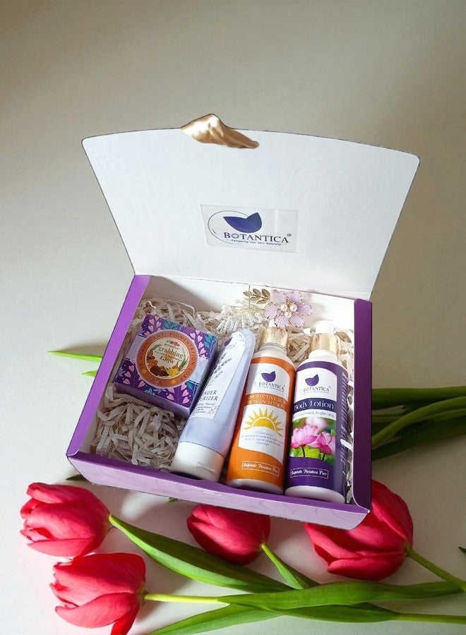 BOTANTICA Morning Bloom Gift Box | 4-Piece Gift Set for Face & Body | Organic Skincare Gifting | Thoughtful Gifts for Birthday or Anniversary | Gifts for | Pack of 4 - Image 3
