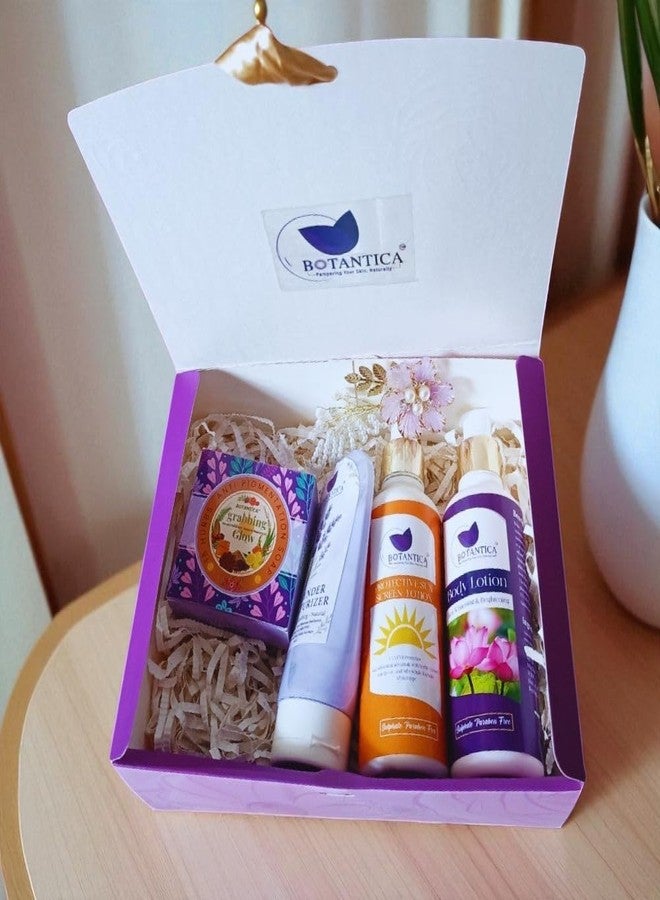 BOTANTICA Morning Bloom Gift Box | 4-Piece Gift Set for Face & Body | Organic Skincare Gifting | Thoughtful Gifts for Birthday or Anniversary | Gifts for | Pack of 4 - Image 1
