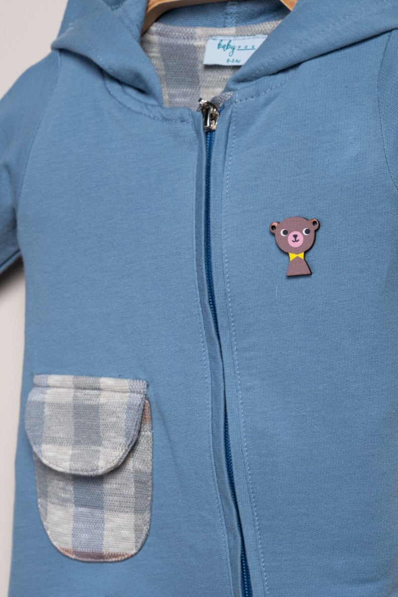 Baby Fou Hooded Zippered Jumpsuit - Image 2