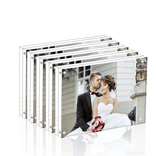 Magicool Premium Acrylic Photo Frame- Magnet Photo Frame -Double Sied Thick Desktop Frames (4x6 5 Pack) - Image 1